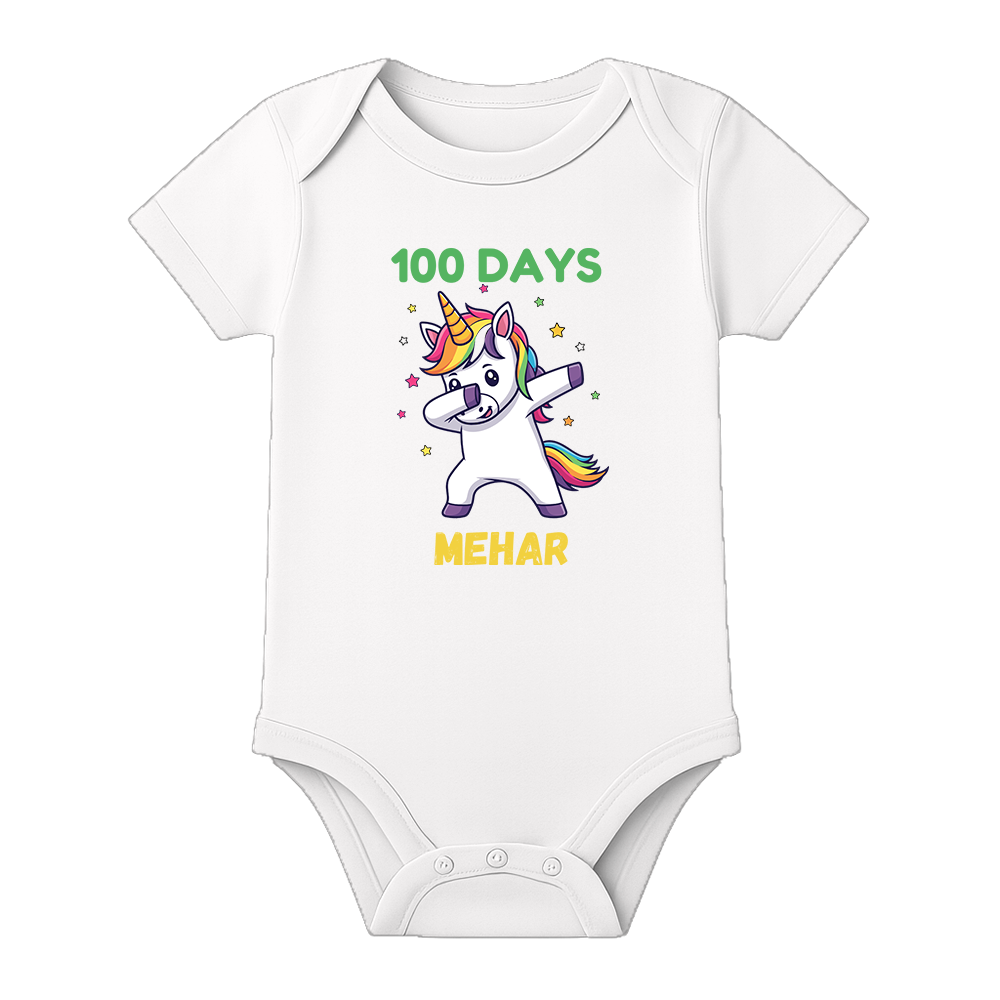 100 Days Baby Milestone Onesie Half Sleeve Cotton