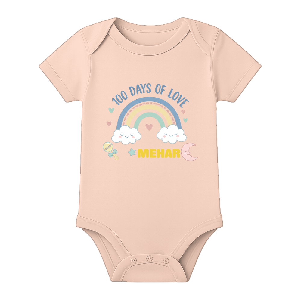 100 Days Baby Photoshoot Romper with Cute Print