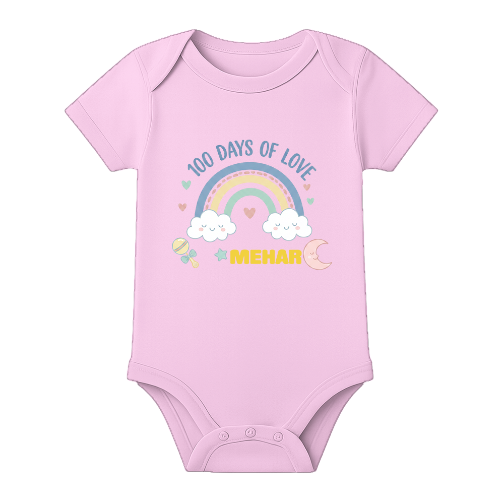 100 Days Baby Photoshoot Romper with Cute Print