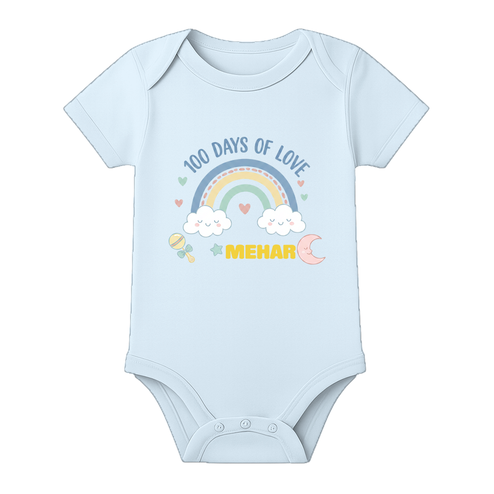 100 Days Baby Photoshoot Romper with Cute Print