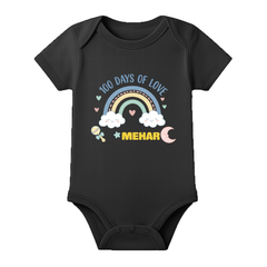 100 Days Baby Photoshoot Romper with Cute Print