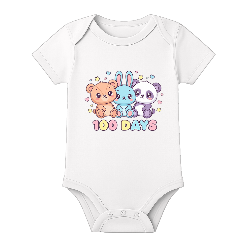 100 Days Baby Romper First Milestone Celebration Outfit