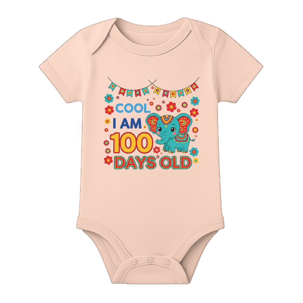 100th Day Baby Onesie Cute Printed Cotton Dress