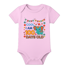 100th Day Baby Onesie Cute Printed Cotton Dress