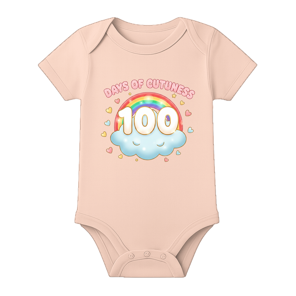 100 Days Baby Bodysuit Milestone Printed Cotton Wear