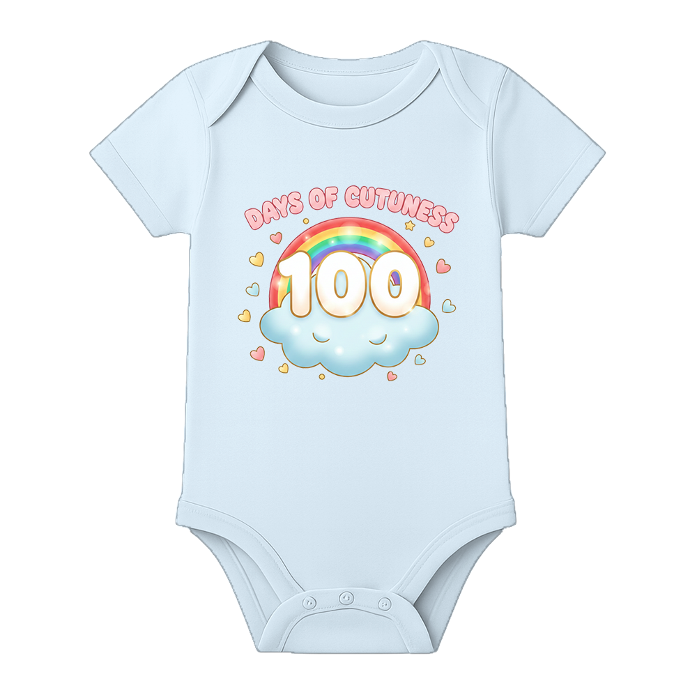 100 Days Baby Bodysuit Milestone Printed Cotton Wear