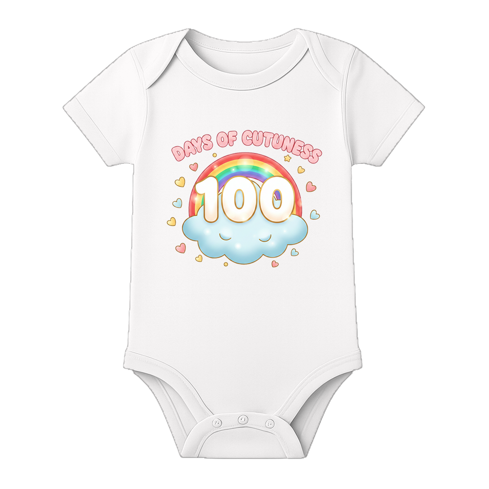 100 Days Baby Bodysuit Milestone Printed Cotton Wear