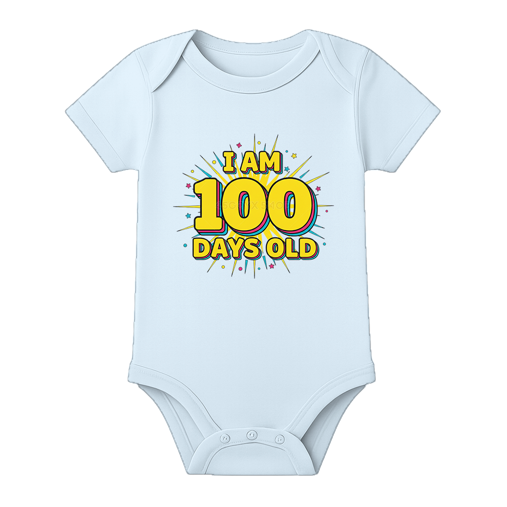 100 Day Old Baby Onesie Milestone Theme Dress