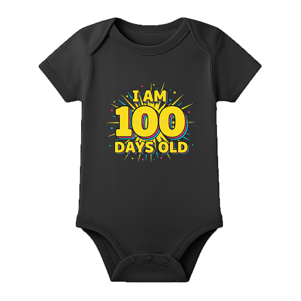 100 Day Old Baby Onesie Milestone Theme Dress