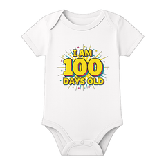 100 Day Old Baby Onesie Milestone Theme Dress