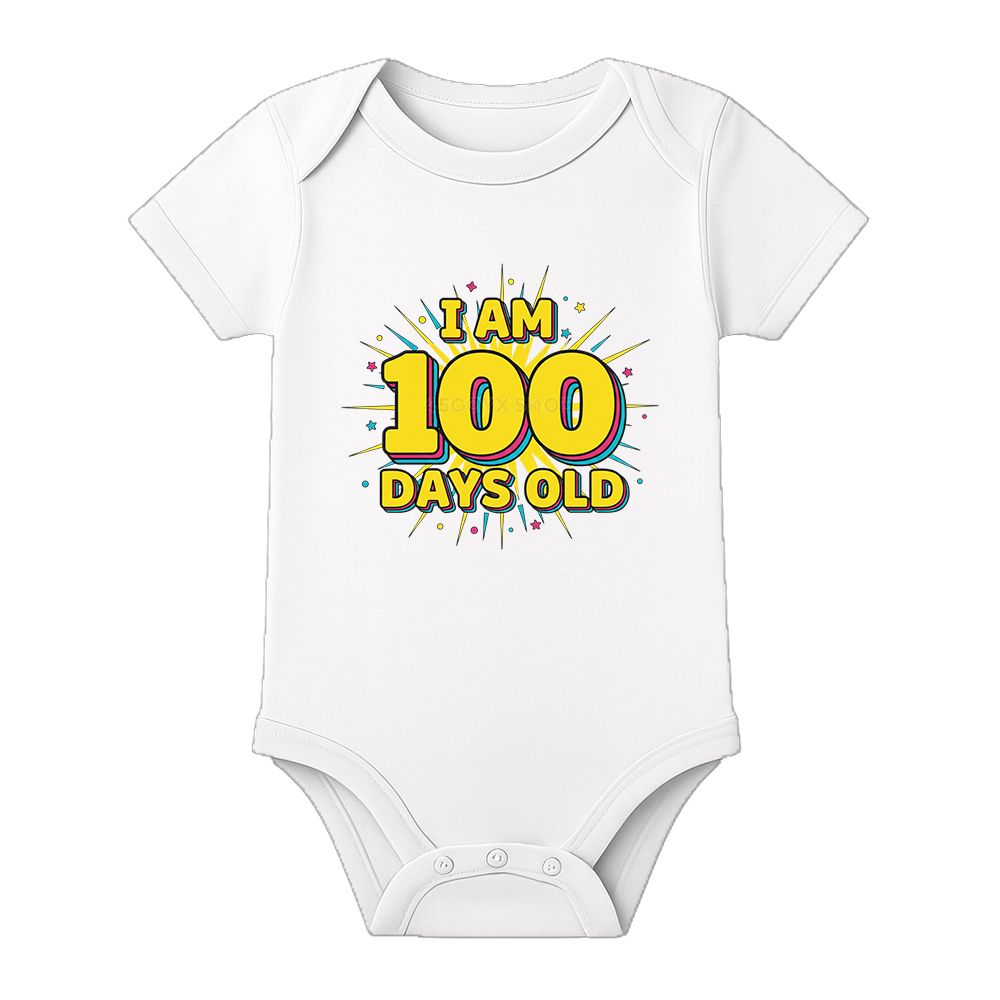 100 Day Old Baby Onesie Milestone Theme Dress