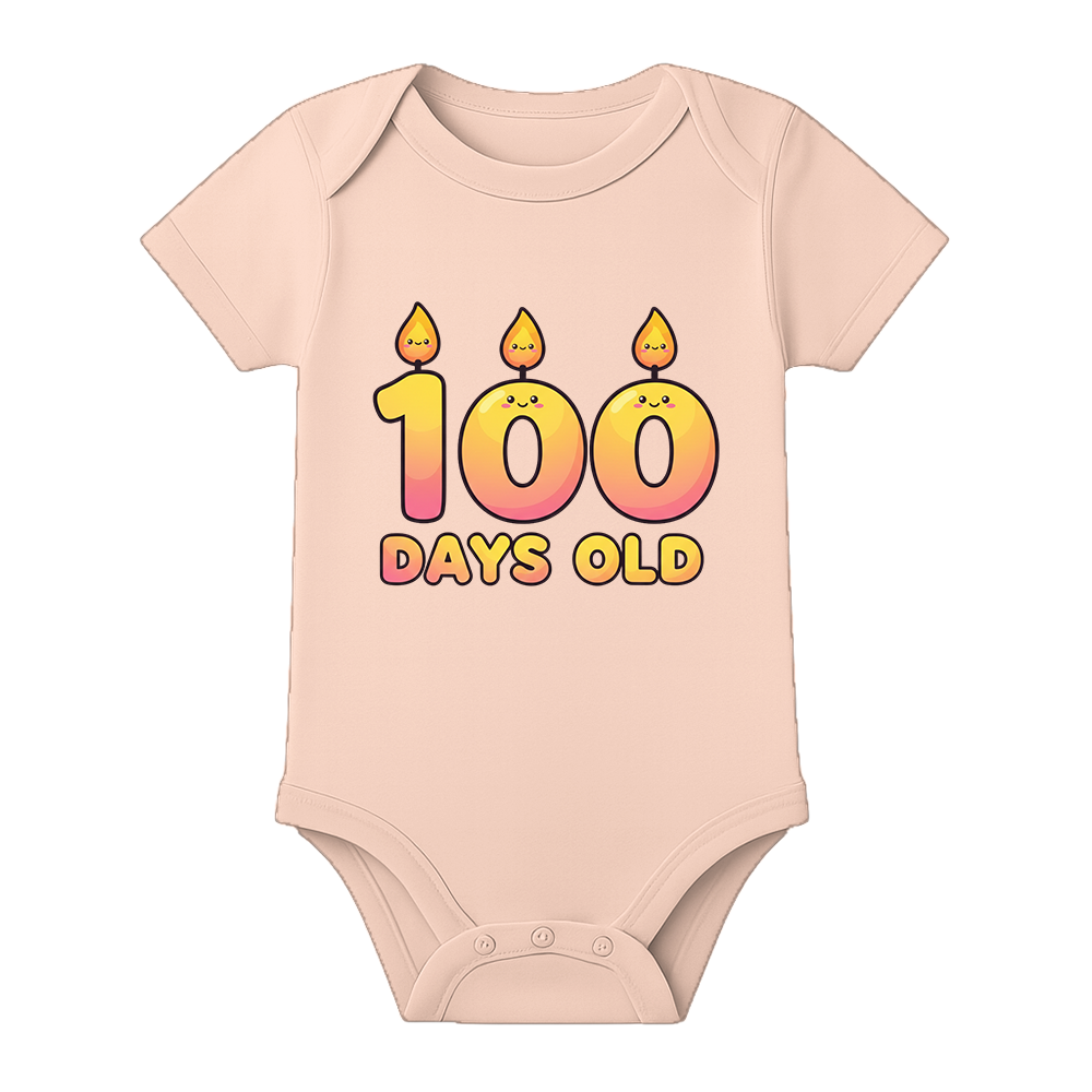 100 Days Newborn Celebration Dress Soft Stretch Romper