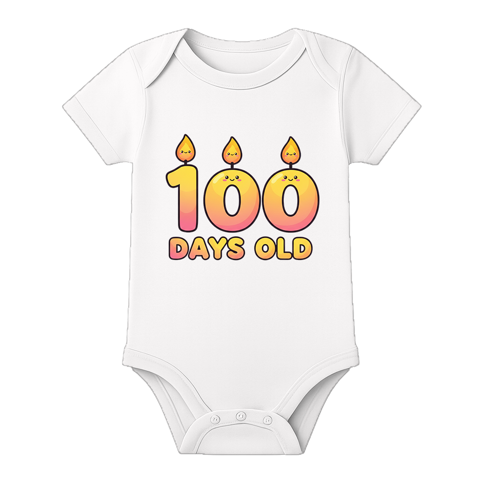 100 Days Newborn Celebration Dress Soft Stretch Romper