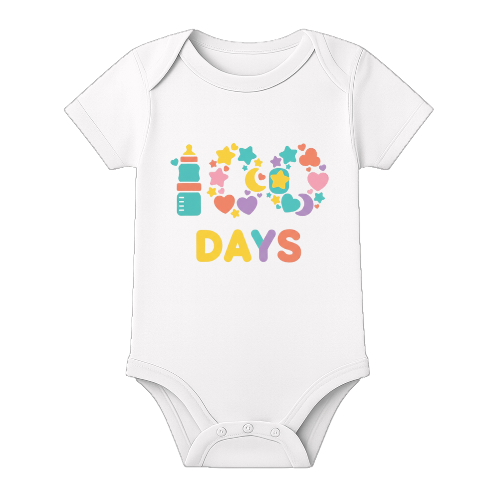 100 Days Baby Keepsake Outfit Printed Bodysuit