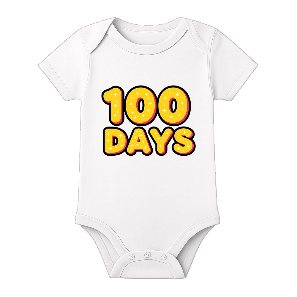 100 Days Infant Special Occasion Romper Customizable Print
