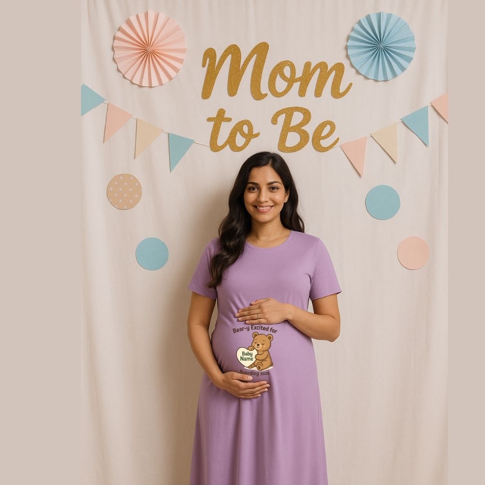 Bear-y Excited for Baby – Personalized Maternity Dress