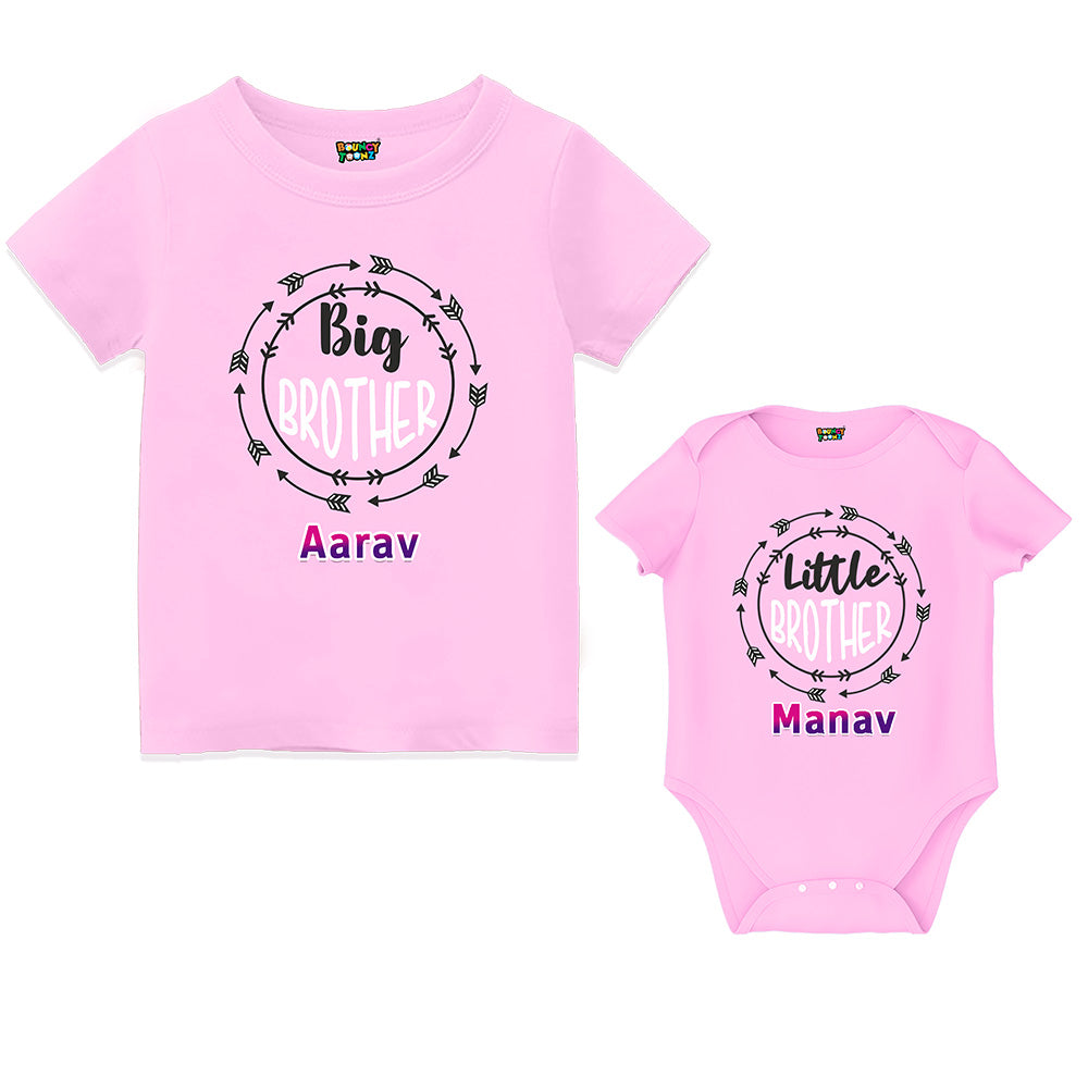 Big Bro Lil Bro Big sis Lil Sis Tshirt and Romper for siblings
