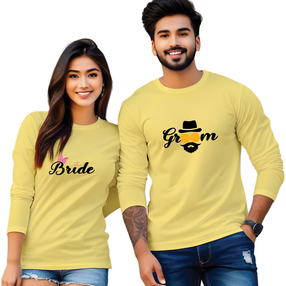 Bride Groom Printed Couple T Shirt