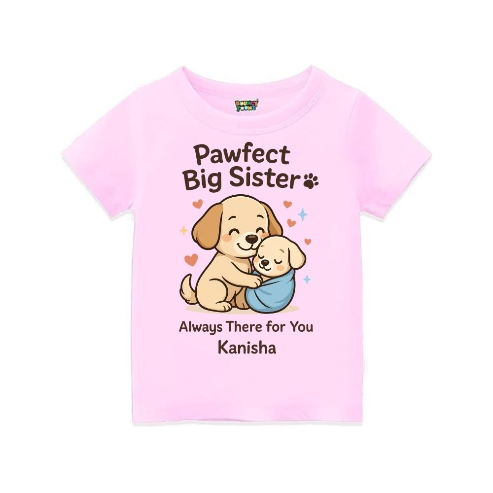 Big Sister Personalized Puppy T-Shirt – Cute Sibling Gift Tee