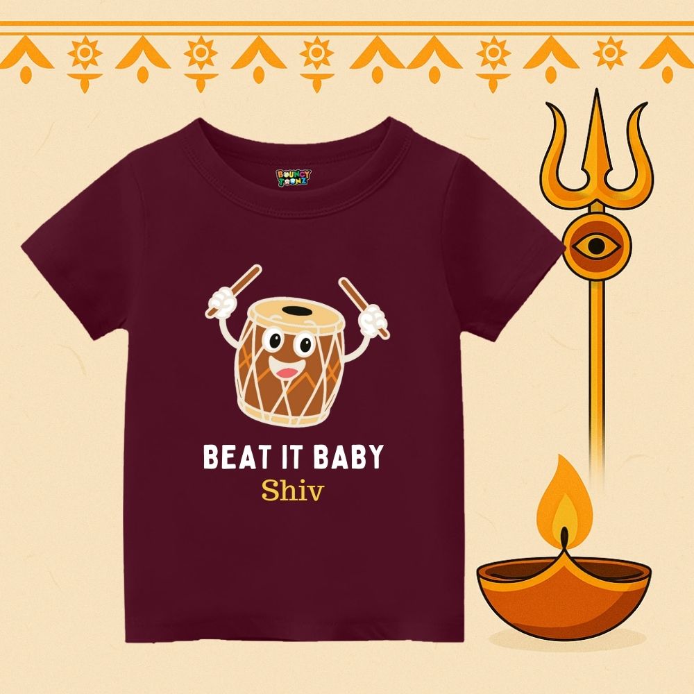 Beat it Baby Kids Cute Garba Tshirt