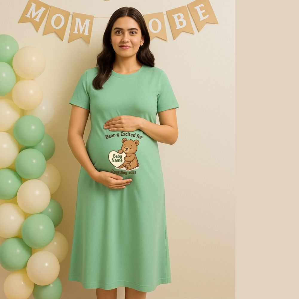Bear-y Excited for Baby – Personalized Maternity Dress