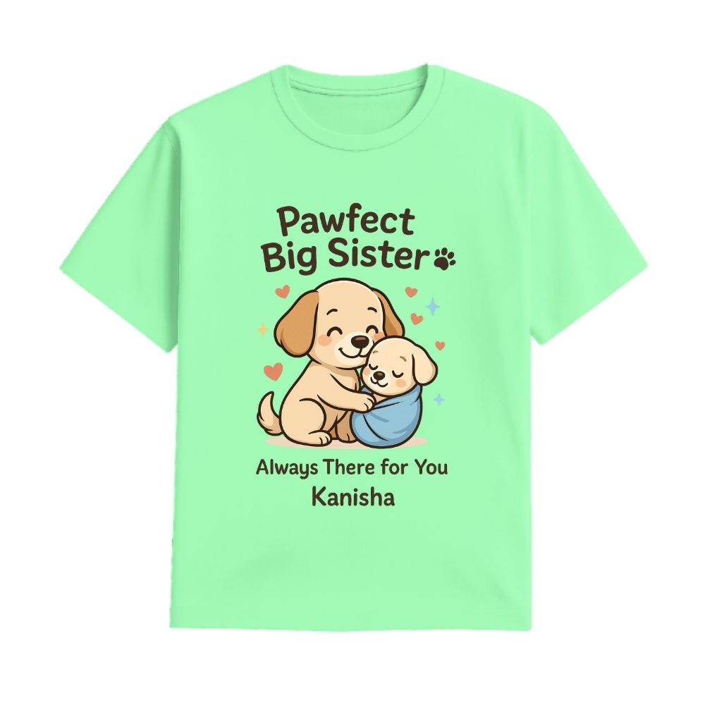 Big Sister Personalized Puppy T-Shirt – Cute Sibling Gift Tee