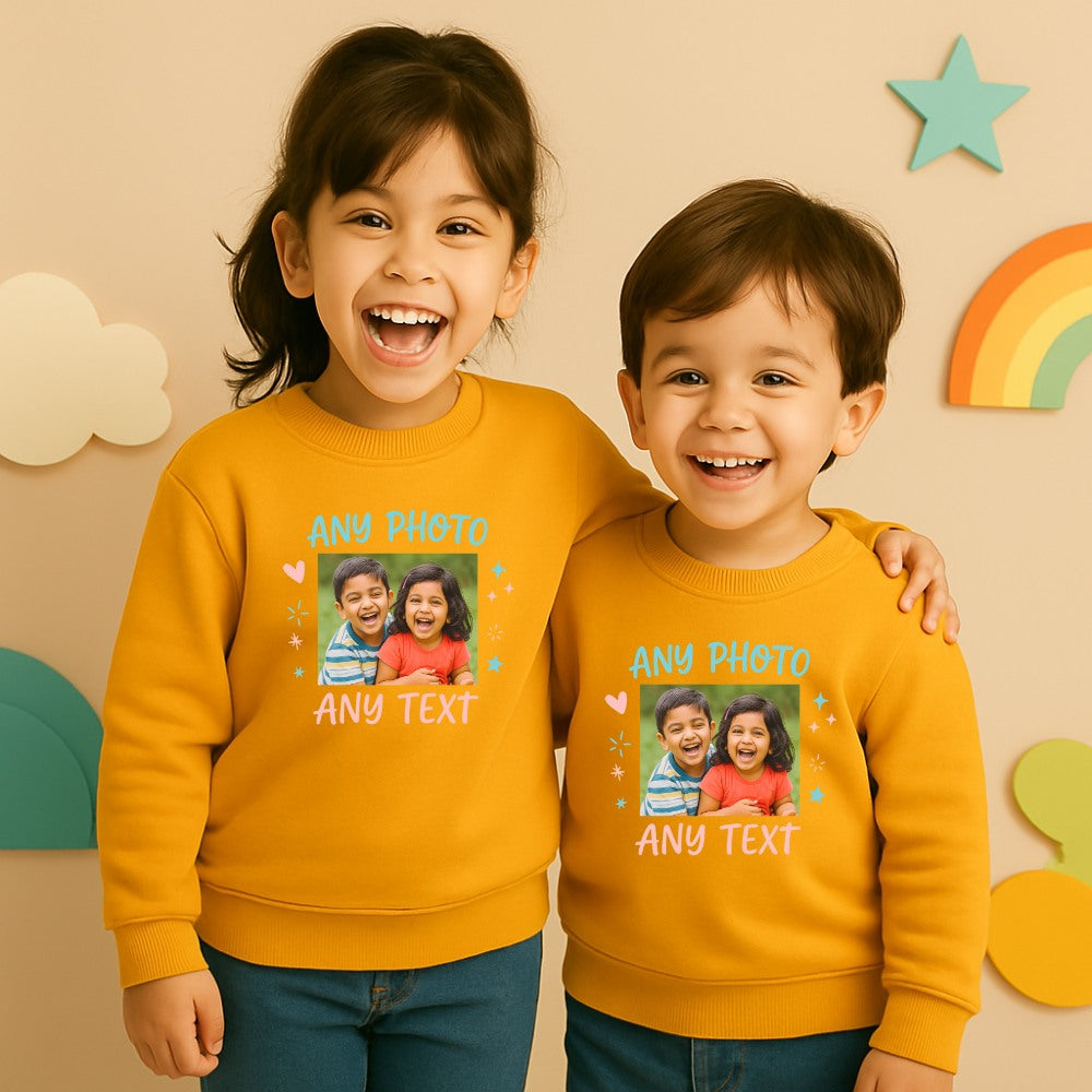 Brother Sister Photo Print Combo Sweatshirts - Memorable Gift to Siblings