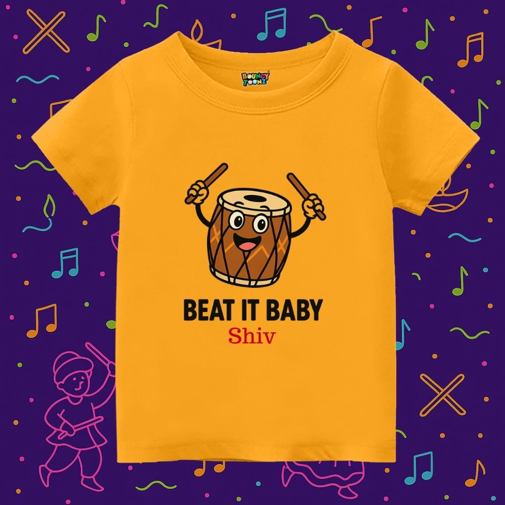 Beat it Baby Kids Cute Garba Tshirt