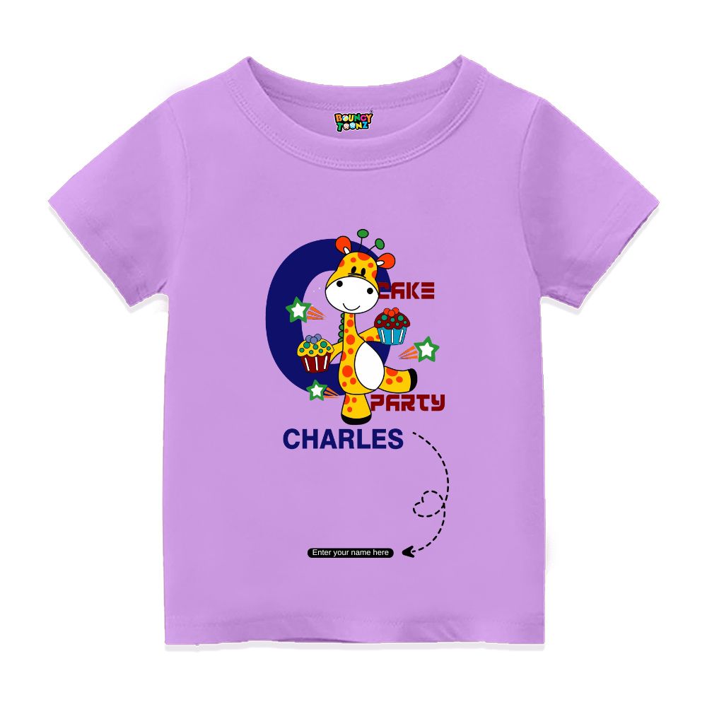 Birthday Girafee Initials Tshirts