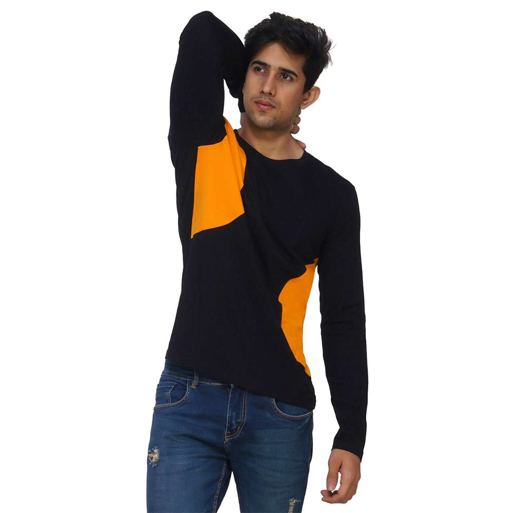 Arc Style Crew Neck Long T-shirt Orange