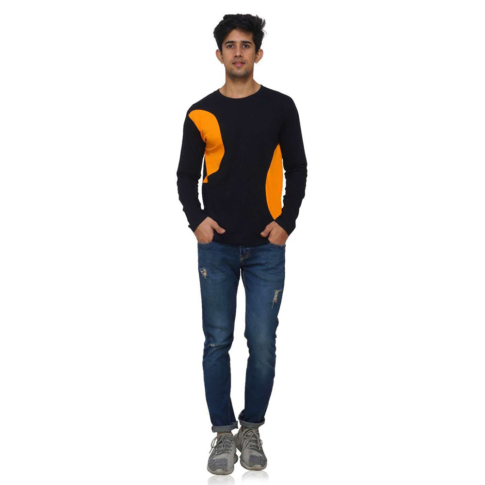 Arc Style Crew Neck Long T-shirt Orange