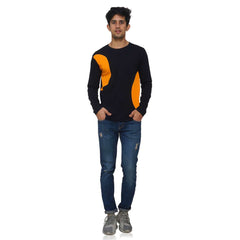 Arc Style Crew Neck Long T-shirt Orange