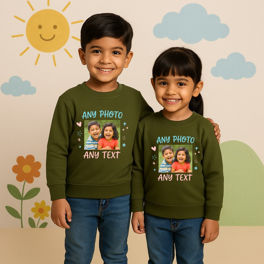 Brother Sister Photo Print Combo Sweatshirts - Memorable Gift to Siblings