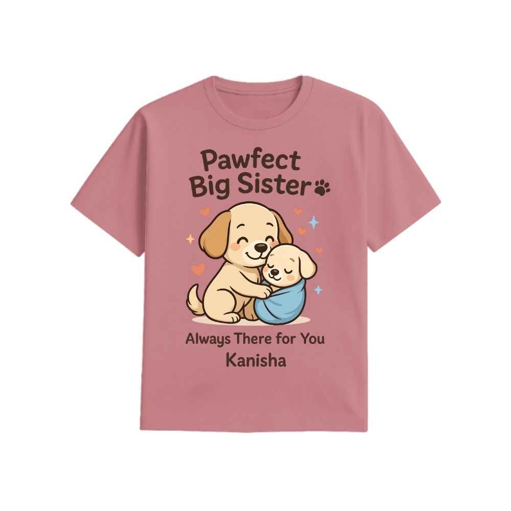 Big Sister Personalized Puppy T-Shirt – Cute Sibling Gift Tee