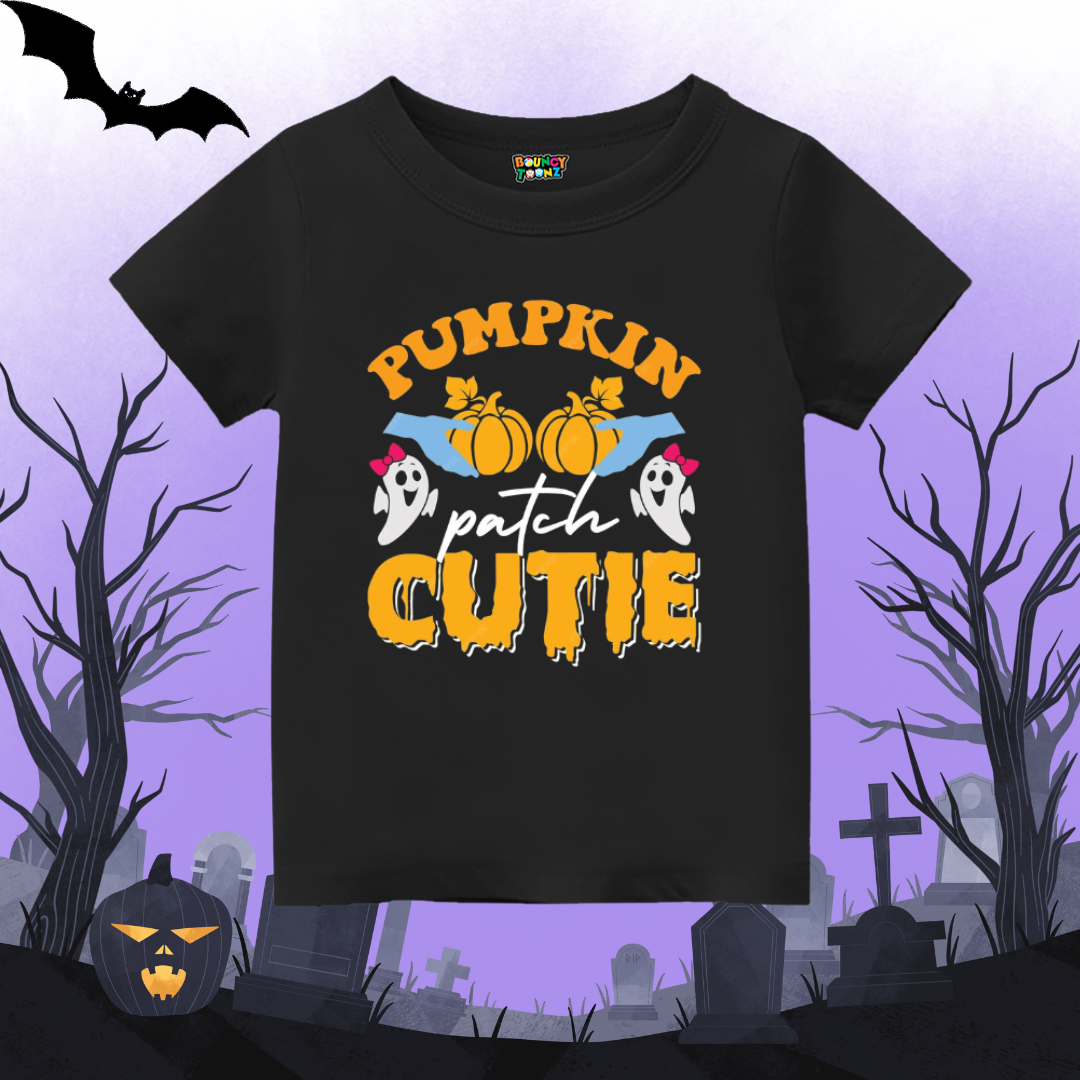 'Pumpkin Patch Cutie' Ghosts Kids T-Shirt - Black