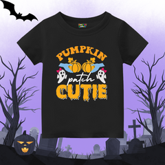 'Pumpkin Patch Cutie' Ghosts Kids T-Shirt - Black