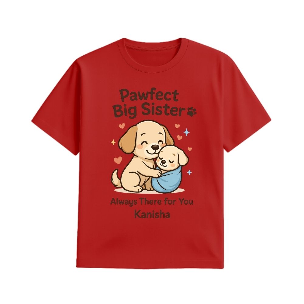 Big Sister Personalized Puppy T-Shirt – Cute Sibling Gift Tee