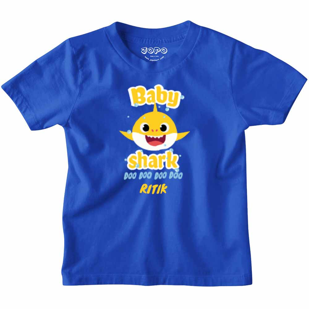 Birthday Customised Kids Tshirts - Shark Theme