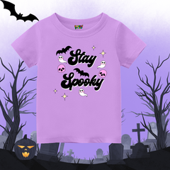 'Stay Spooky' Ghosts & Skulls Kids T-Shirt - Lavender