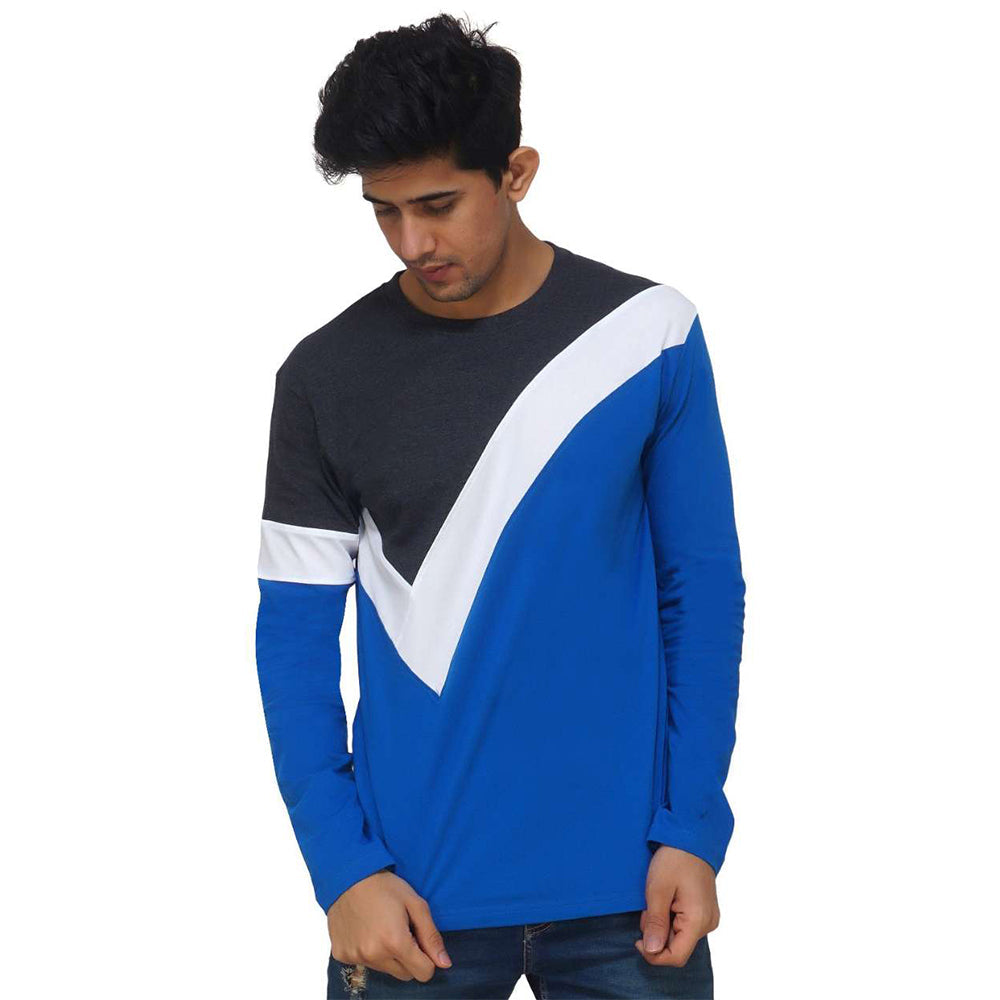 Blue Color on White Tick T-shirt