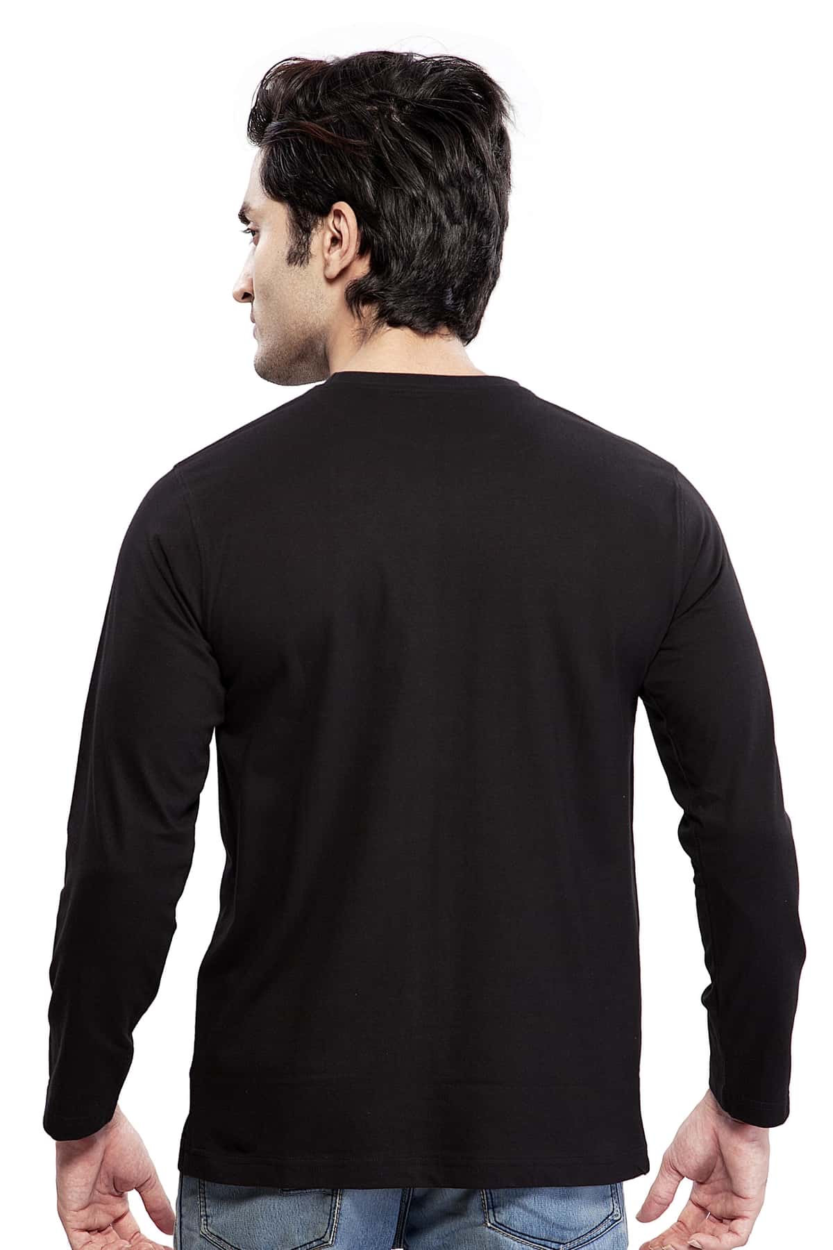 Black Plain T-shirt for Men and Women Full Sleeve