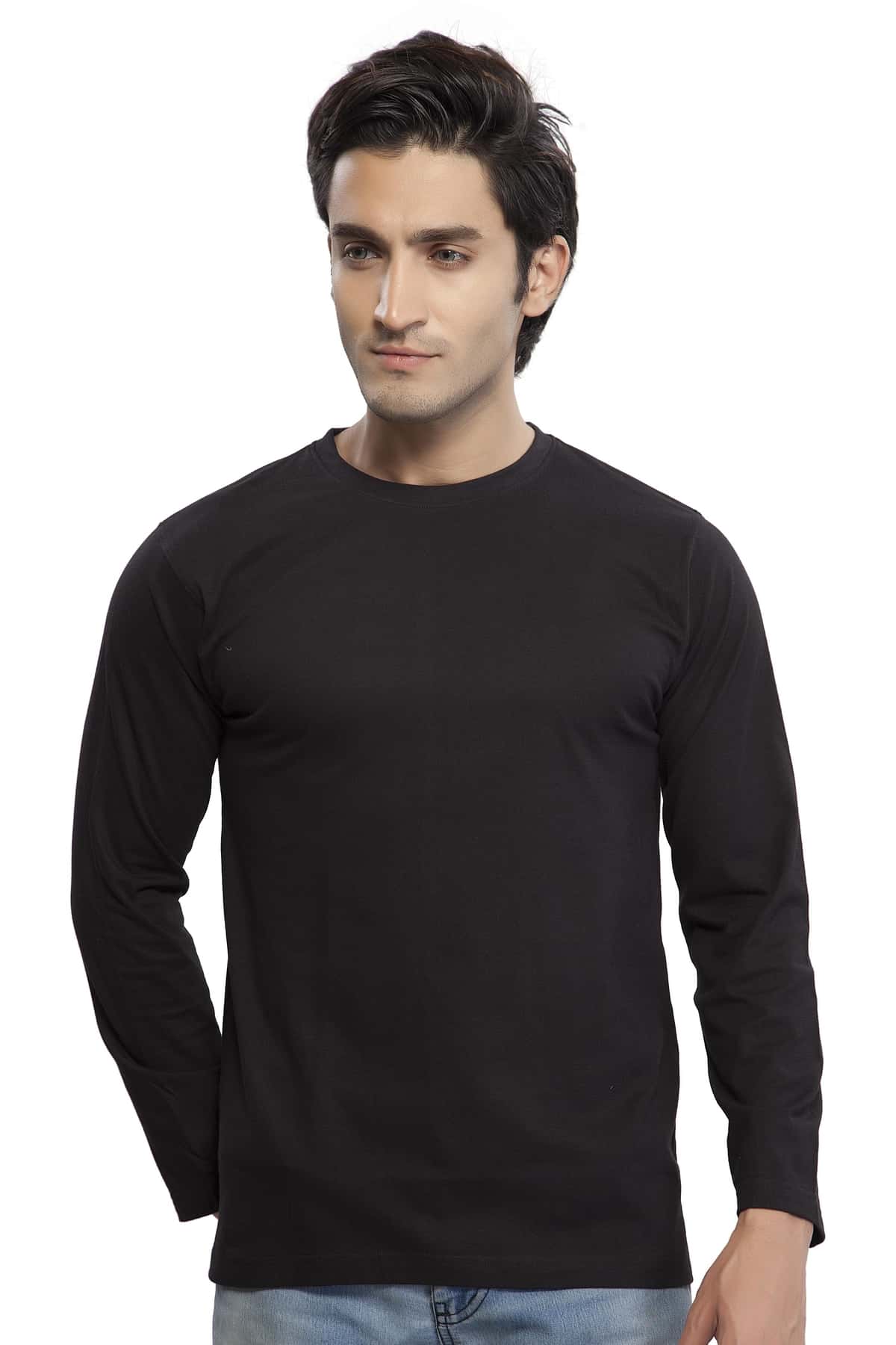 Black Plain T-shirt for Men and Women Full Sleeve