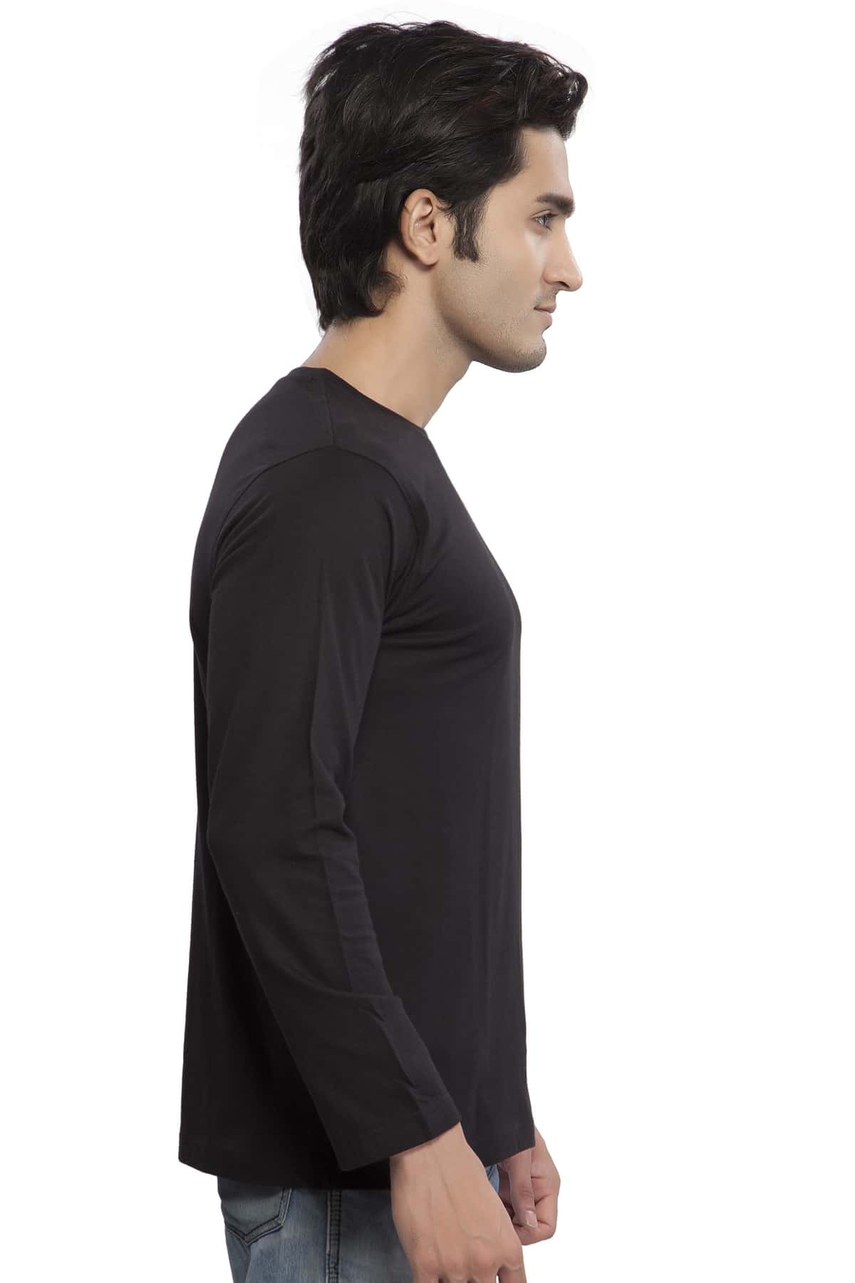 Black Plain T-shirt for Men and Women Full Sleeve