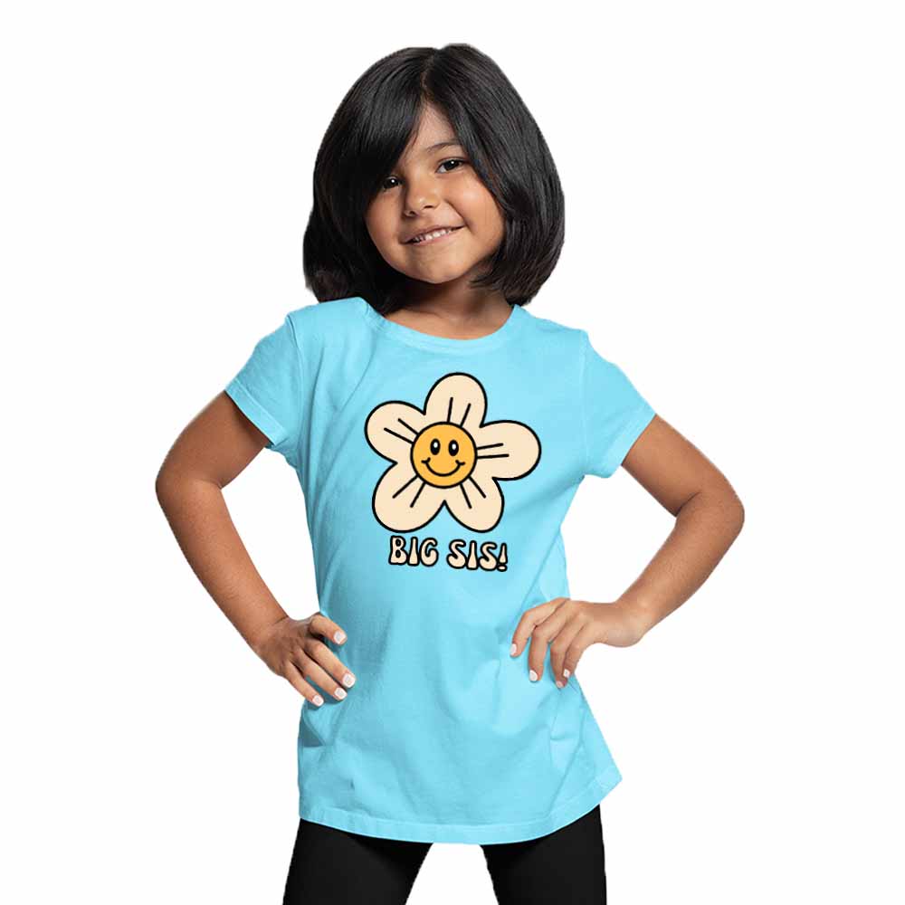 Big Sis with Flower Design T-Shirt