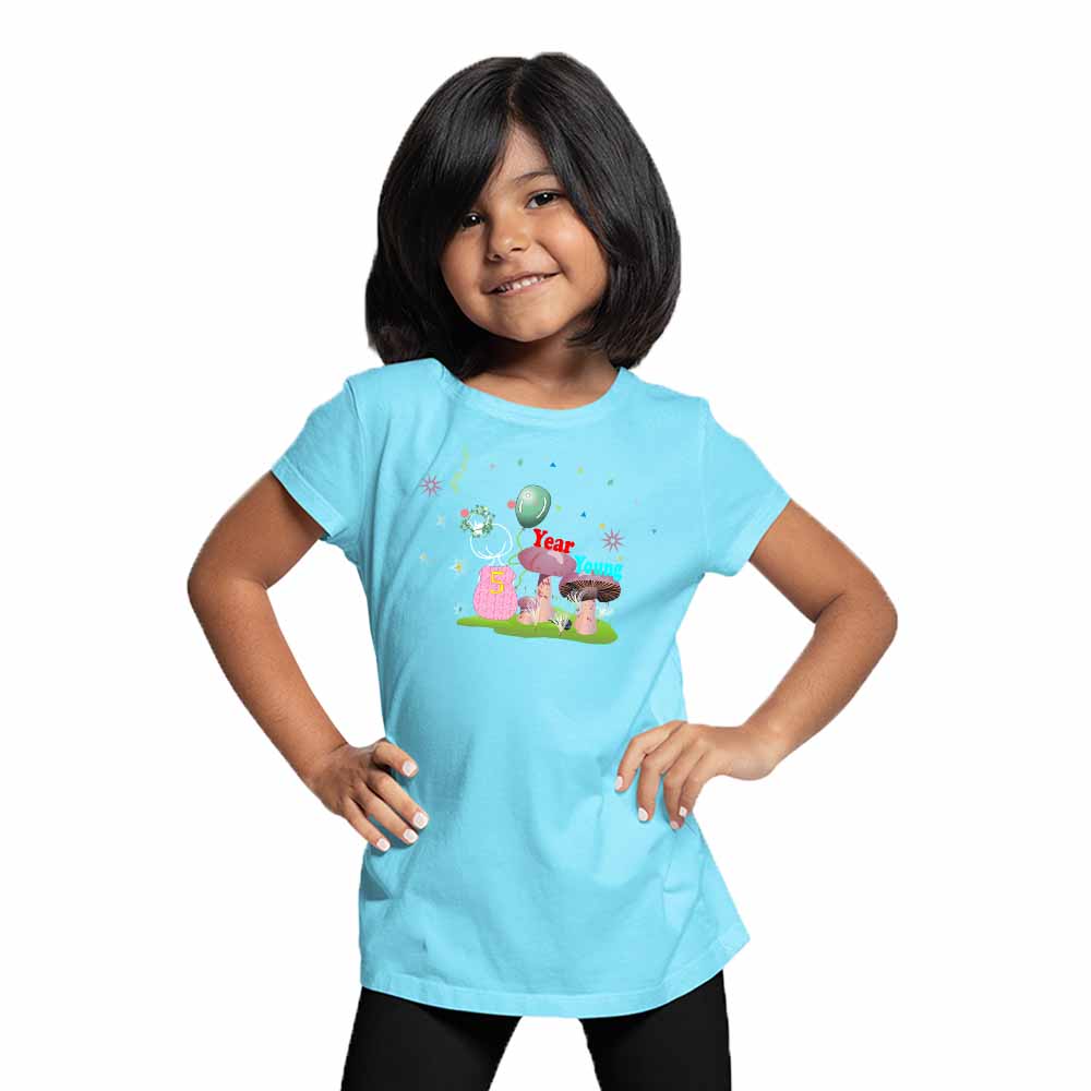 5th Birthday Mushroom Theme Kids T-shirt
