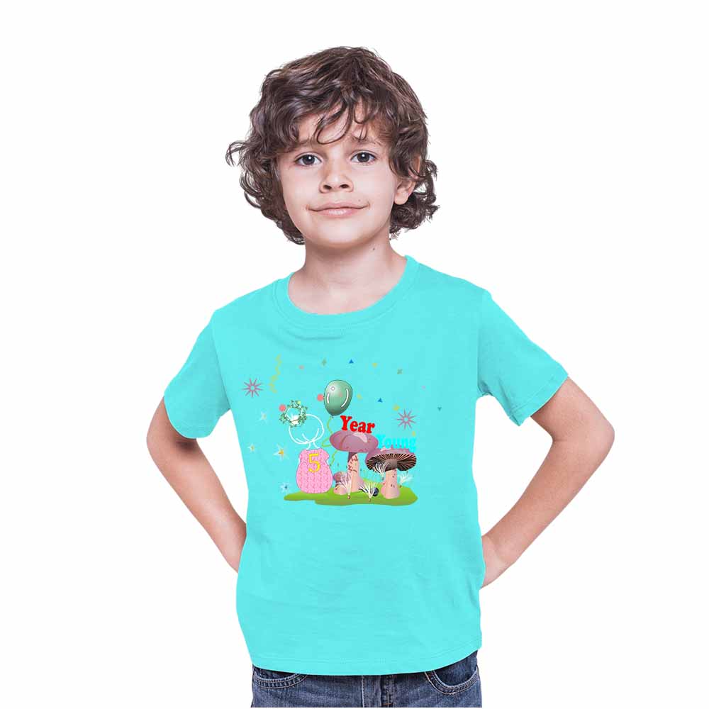 5th Birthday Mushroom Theme Kids T-shirt