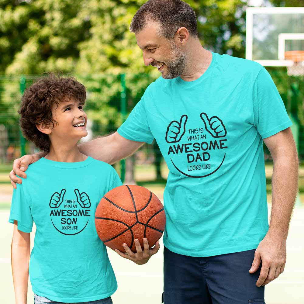 Awesomeness Unlimited -  Awesome Dad & Son Matching Combo Tees