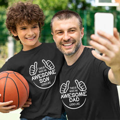 Awesomeness Unlimited -  Awesome Dad & Son Matching Combo Tees