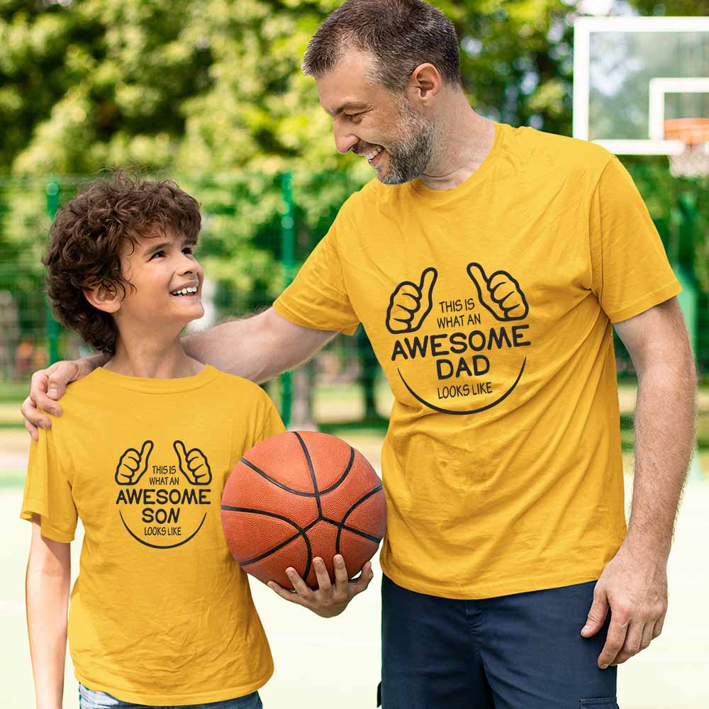 Awesomeness Unlimited -  Awesome Dad & Son Matching Combo Tees