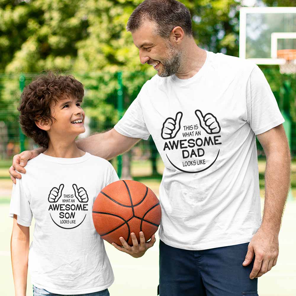 Awesomeness Unlimited -  Awesome Dad & Son Matching Combo Tees